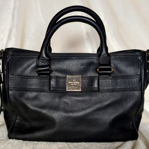 ✨ SOLD ✨ Cute KATE SPADE Black Leather Handbag/Purse with Handles & Strap